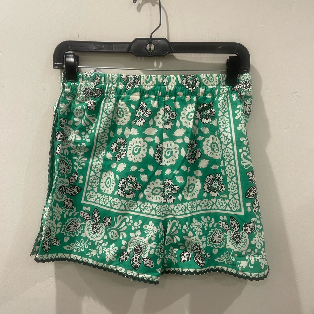 Zara kelly green paisley shorts XS summer festival - Picture 4 of 9